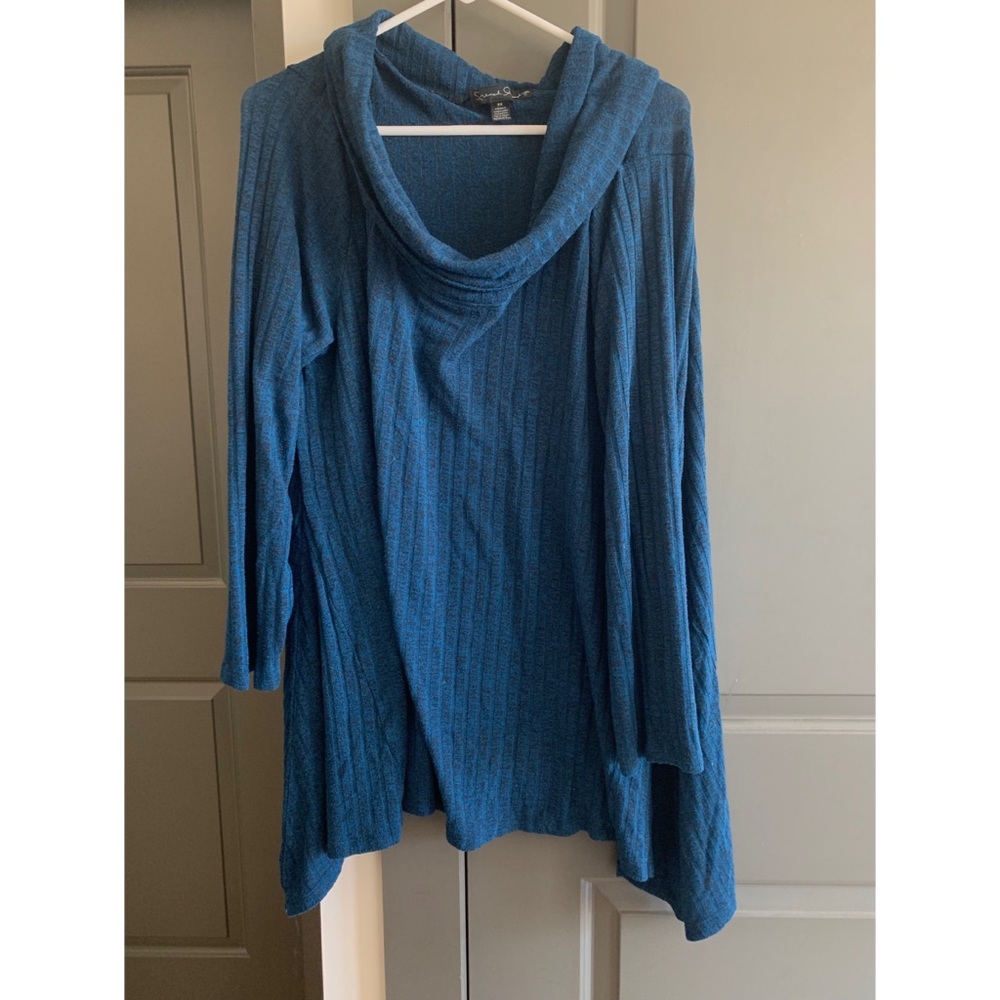 French Laundry - Blue Cowl Sweater - Size 3X